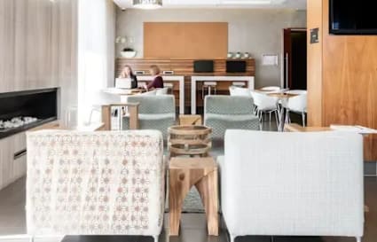Bright coworking space in Aurangabad featuring modern seating and collaborative desks.