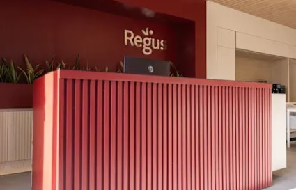 Modern coworking space with a welcoming reception area in Thudiyalur-Saravanampatti, Tamil Nadu.