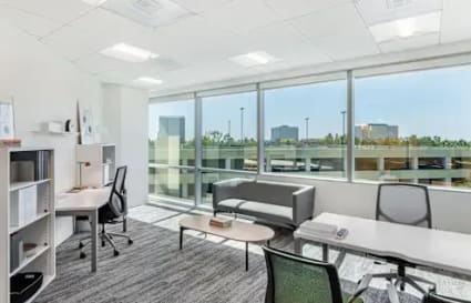 Modern coworking space in Aurangabad with bright, open layout and stylish furnishings.