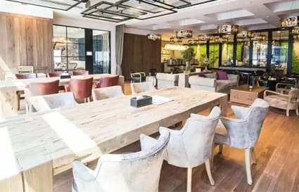 Bright coworking space on Cecil Street, featuring modern decor and ample natural light.