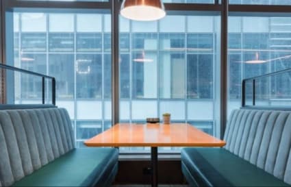 Modern coworking booths with natural light in Causeway Bay. Ideal for collaboration.