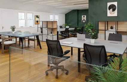 Private Office for up to 10 People with Meeting Room, Kitchen & Phone Booths | 958 Sq. Ft.
