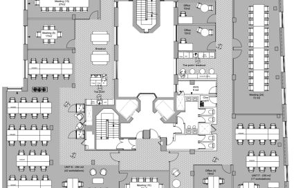 50 Person Private Office with 3 Meeting Rooms, Kitchen & Breakout | 2,710 Sq. Ft.