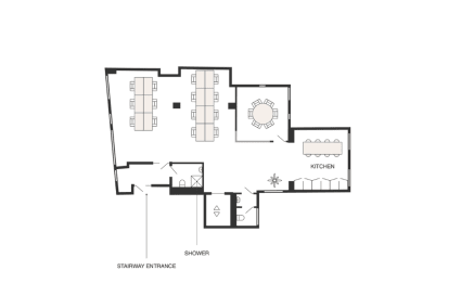 Managed Office for up to 16 People with Meeting Room & Kitchen | 967 Sq. Ft.