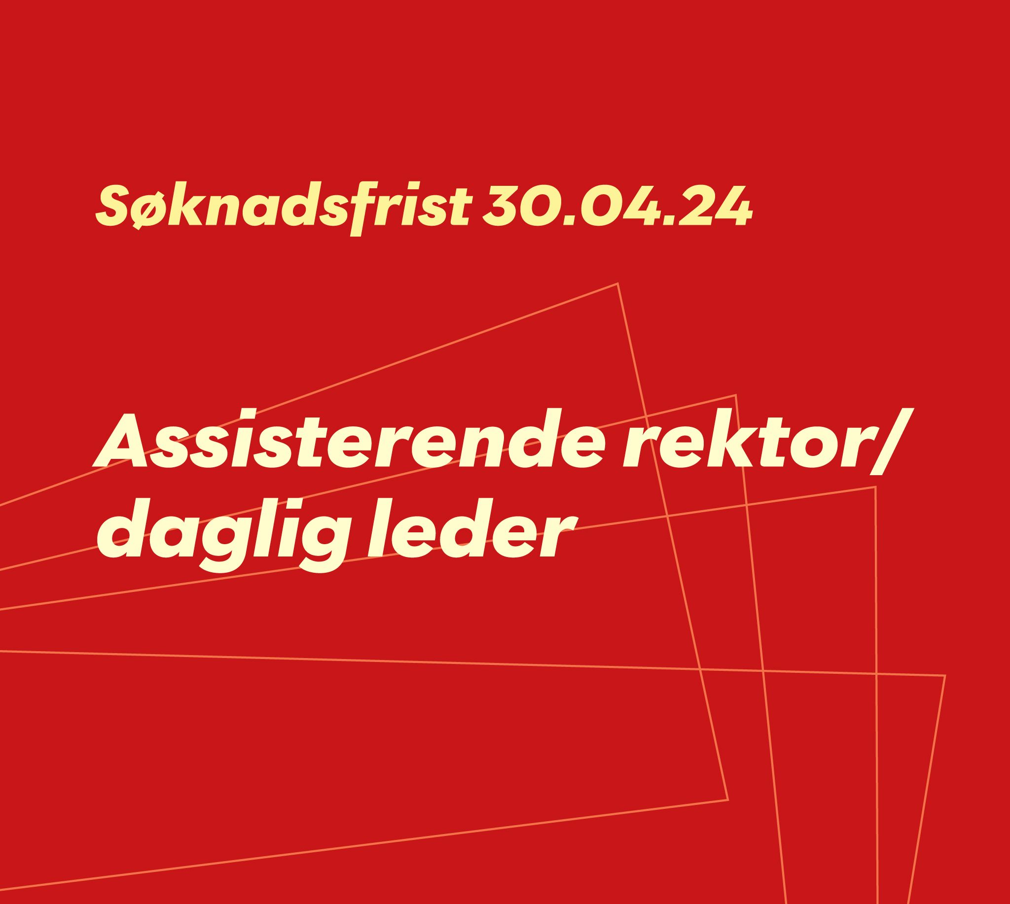 Vi søker assisterende rektor