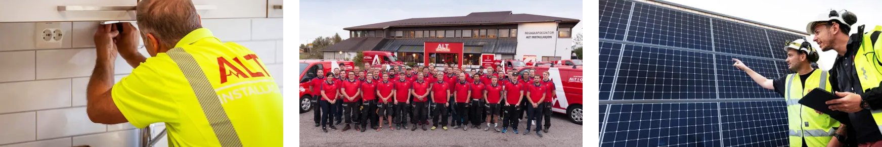 Alt installasjon elektrikere på jobb