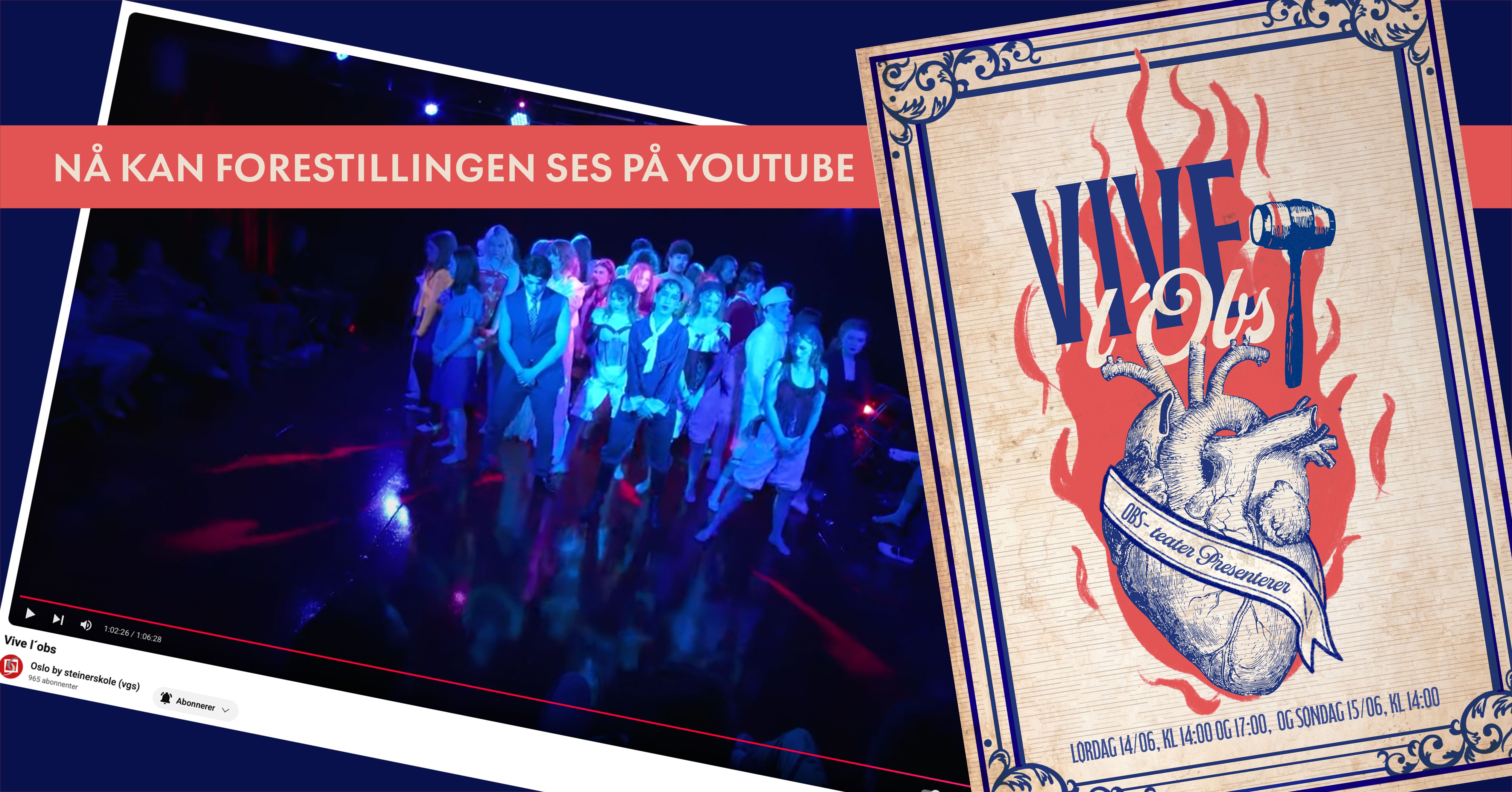 Årets teater fra avgangsklassene kan ses på Youtube-kanalen vår