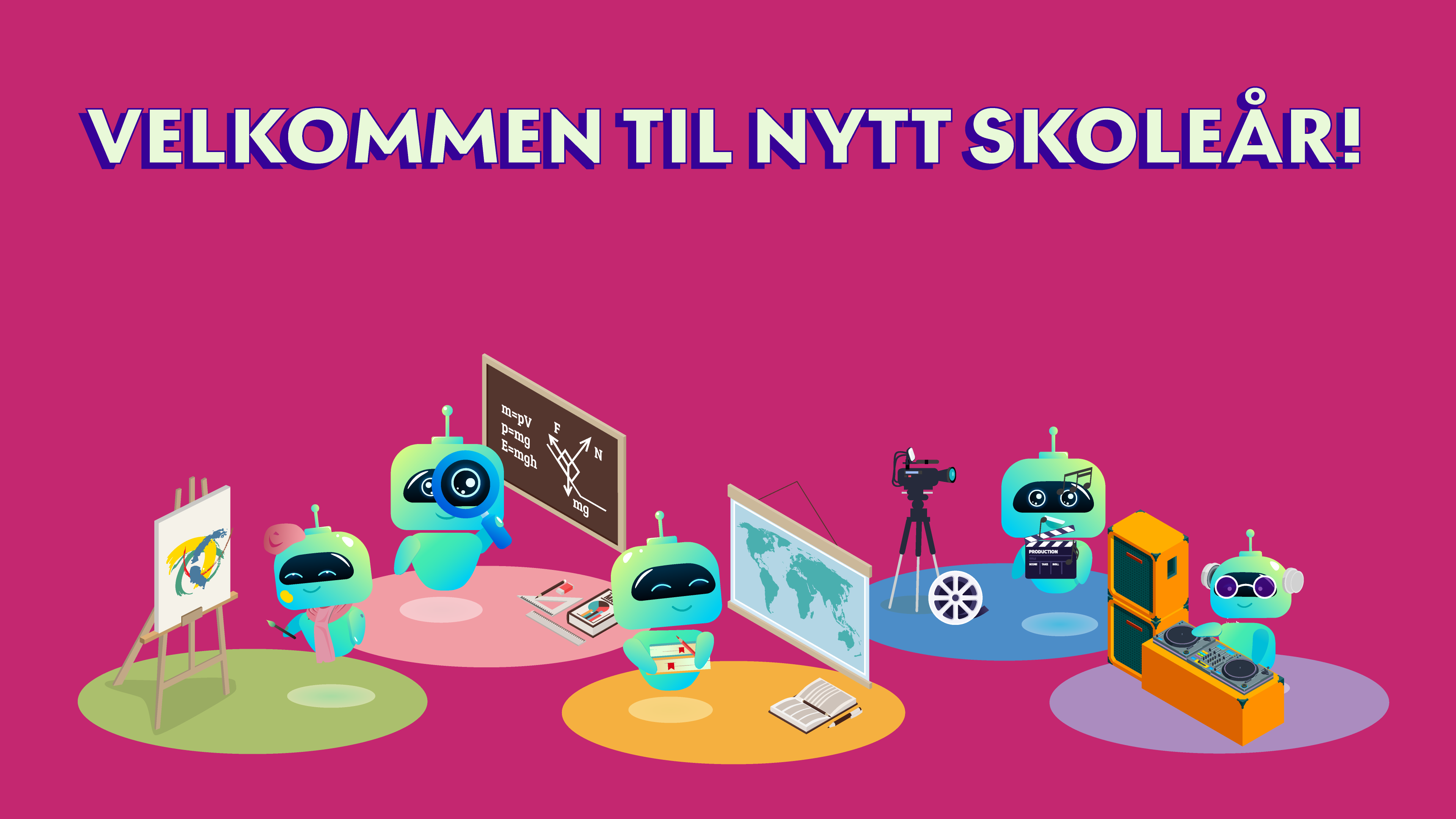 Illustrasjonsbilde med hvor chat-boten Steinar representerer alle fem linjene