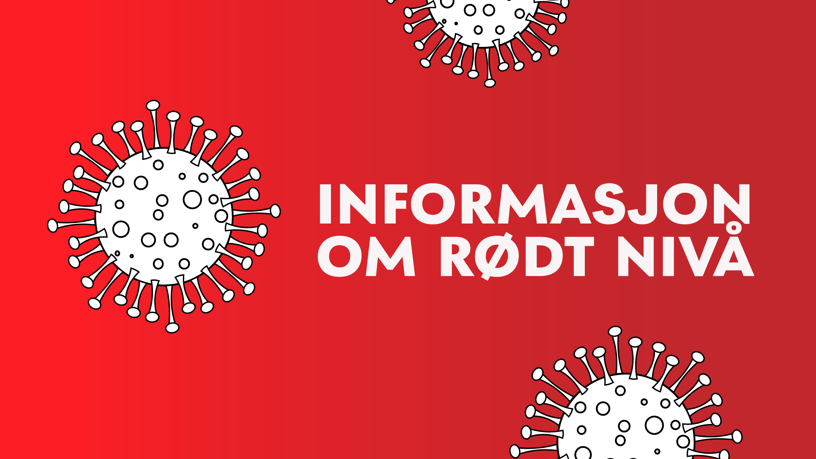 Illustrasjon av coronavirus til rødt nivå