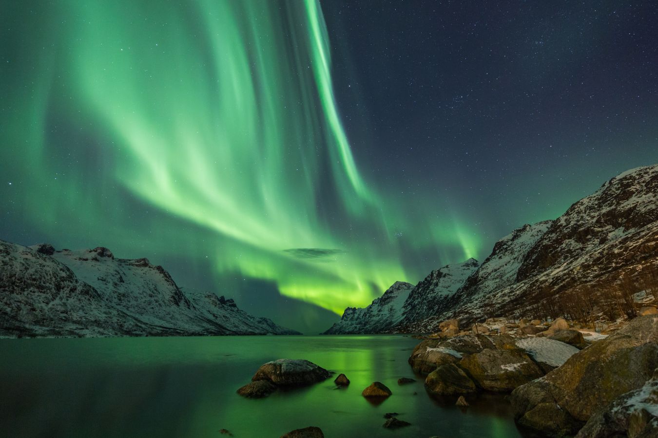 Aurora borealis, nordlys i Tromsø Norge, Norway