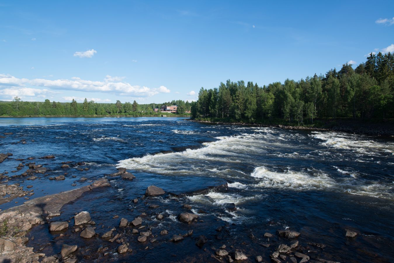 Bilde av Glomma i Eleverum Innlandet med skog og vann