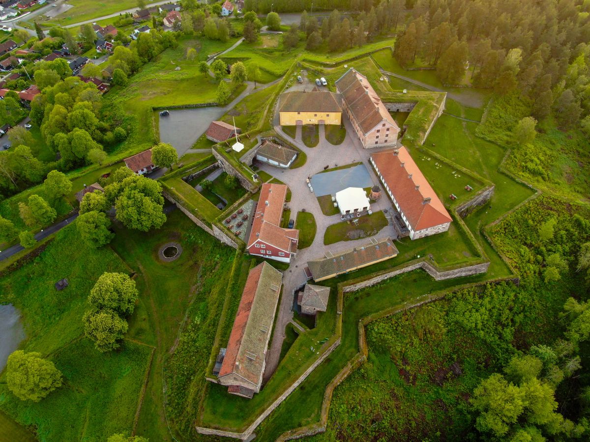Flyfoto av Kongsvinger fort Innlandet. 