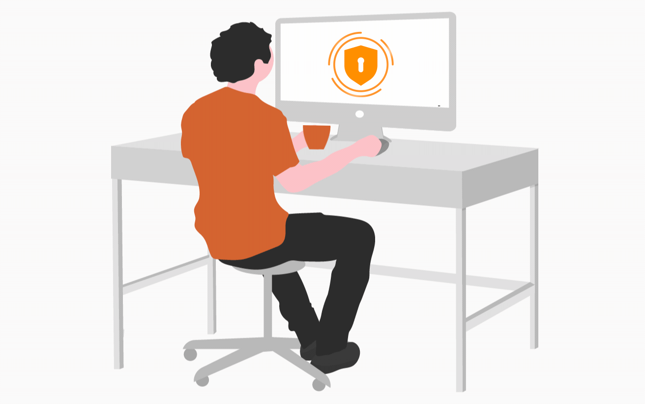 illustasjon - person på kontor