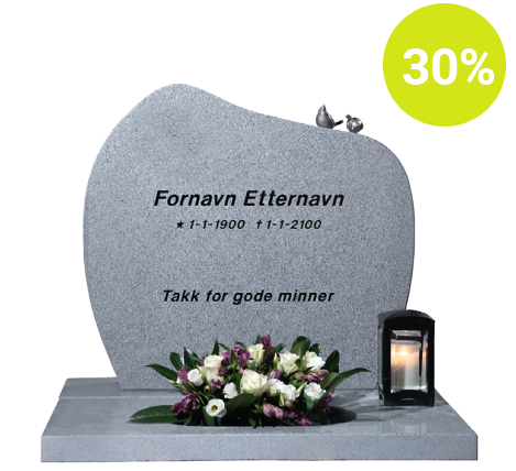 Gravsteinmodell 103A Grå granitt