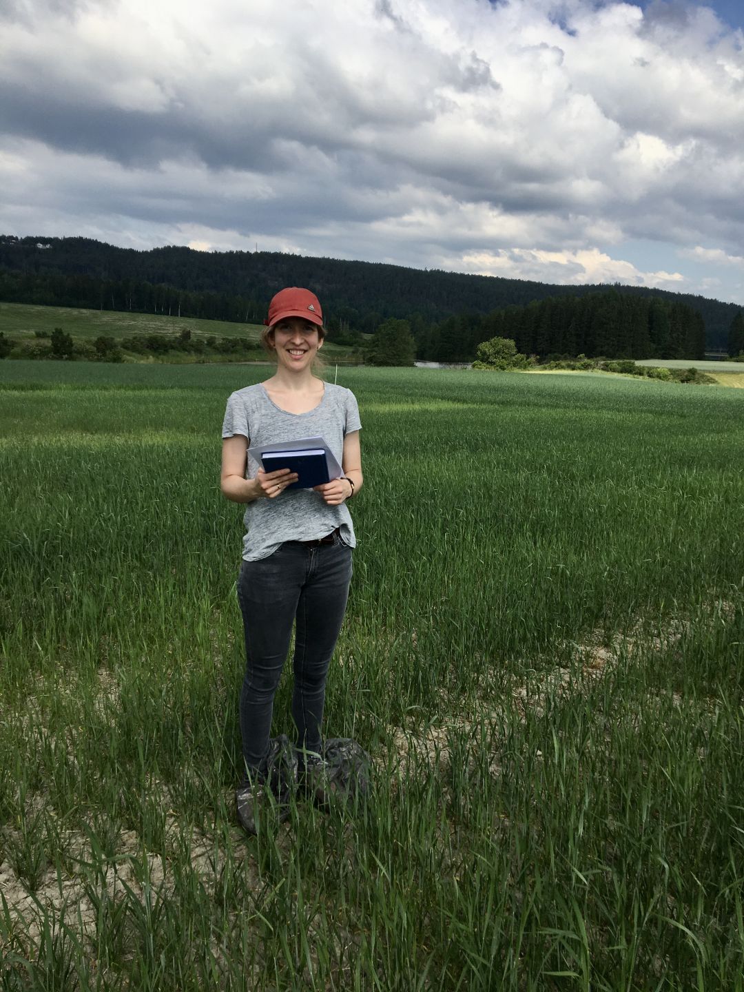 Eva Brod at crop site