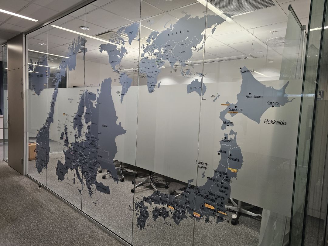 Fjell wall map of Fjell projects.