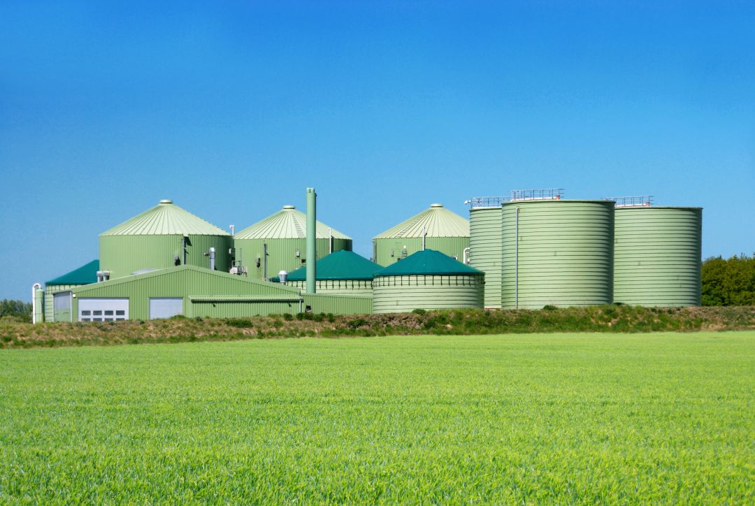 Biogas plant. Fjell Turbo disc dryer can dry the digestate. Photo: Shutterstock