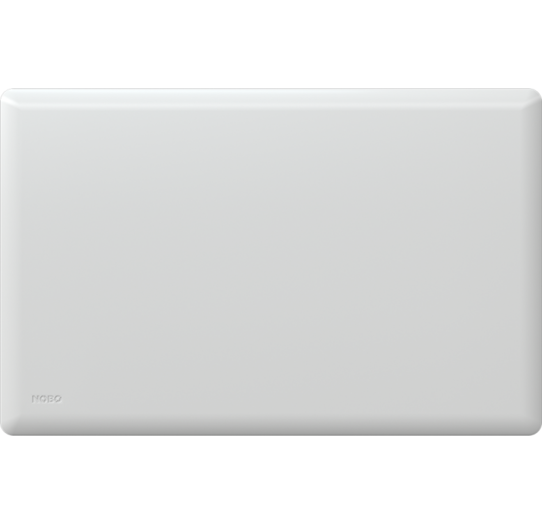 En rektangulær Nobø varmeovn i fargen white, med en størrelse på 40cm og 750 watt