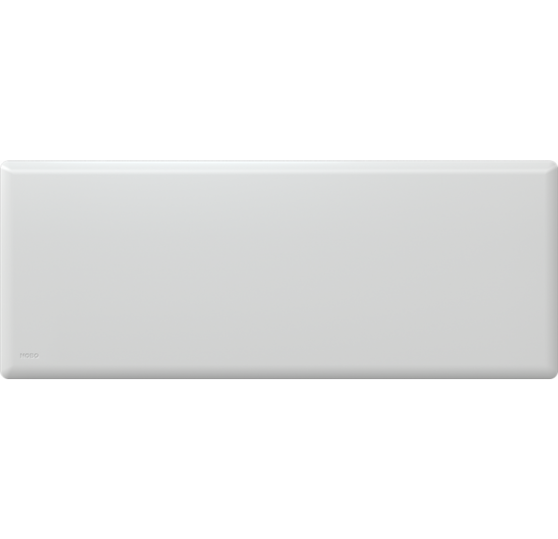 En rektangulær Nobø varmeovn i fargen white, med en størrelse på 40cm og 1500 watt