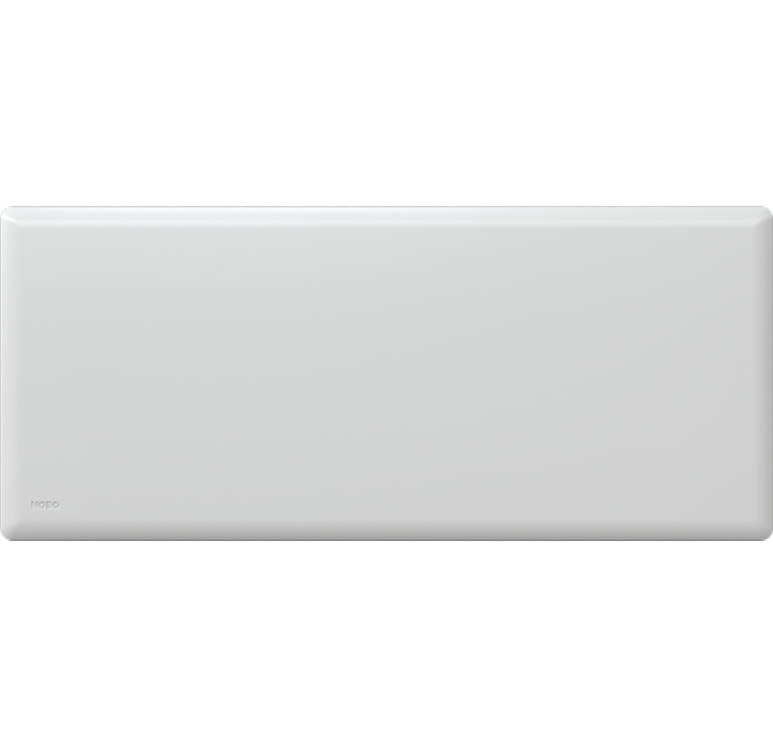 En rektangulær Nobø varmeovn i fargen white, med en størrelse på 40cm og 1250 watt