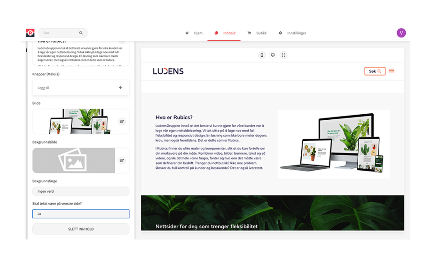 rubics nettside publisering