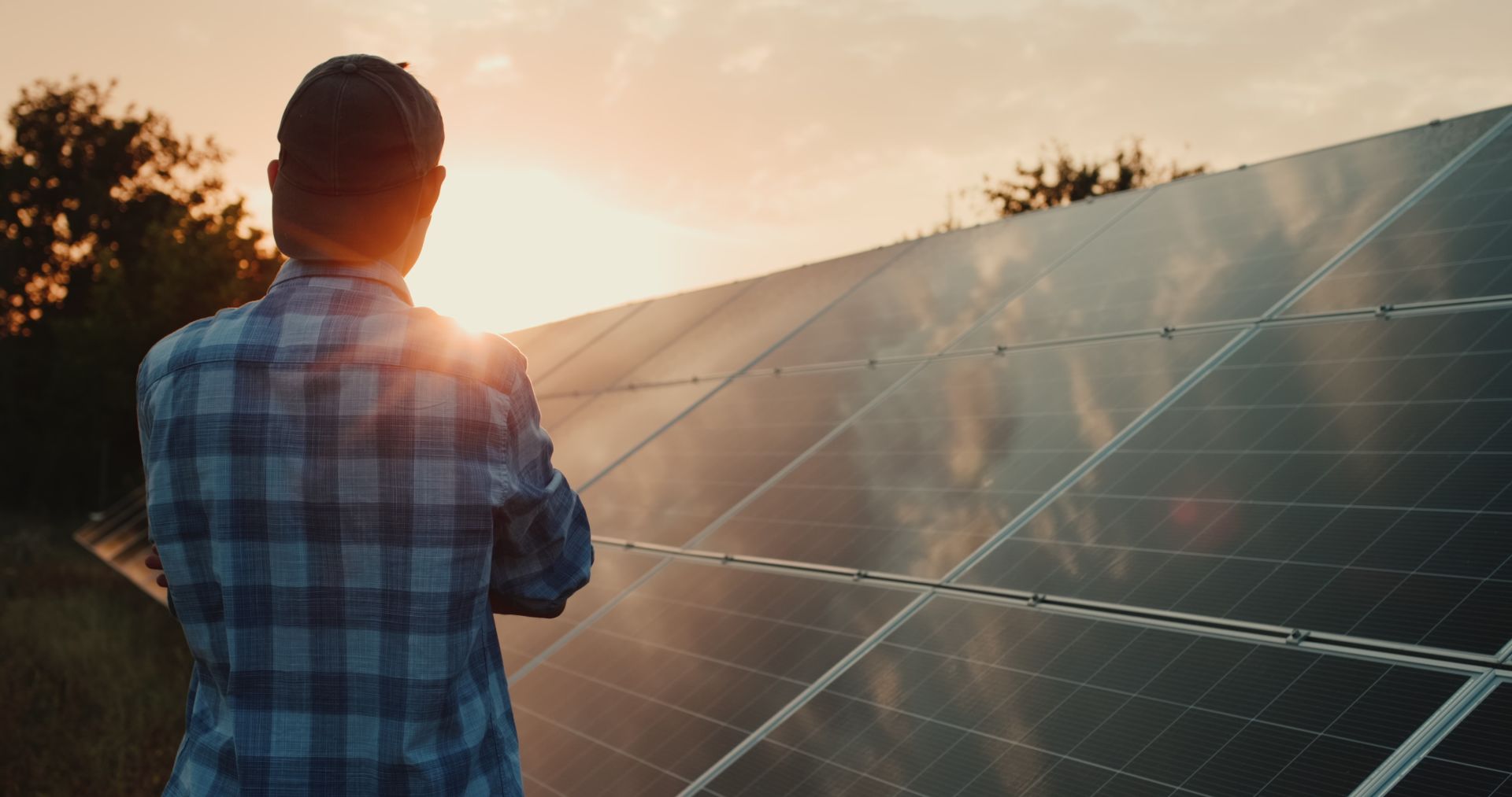 socellepanel på taket, solnedgang