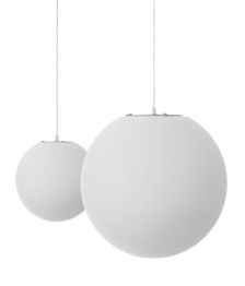 To runde, hvite pendellamper