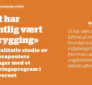 Artikkel i Psykologitidsskriftet om Stendis fagkompetanse på spiseforstyrrelser