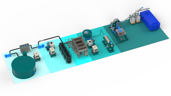 Process plant for wastewater treatment in aquaculture
