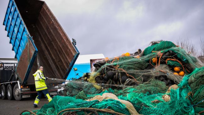 Used and lost or discarded fishing gear collected from the sea and beaches in Sotenäs municipality.