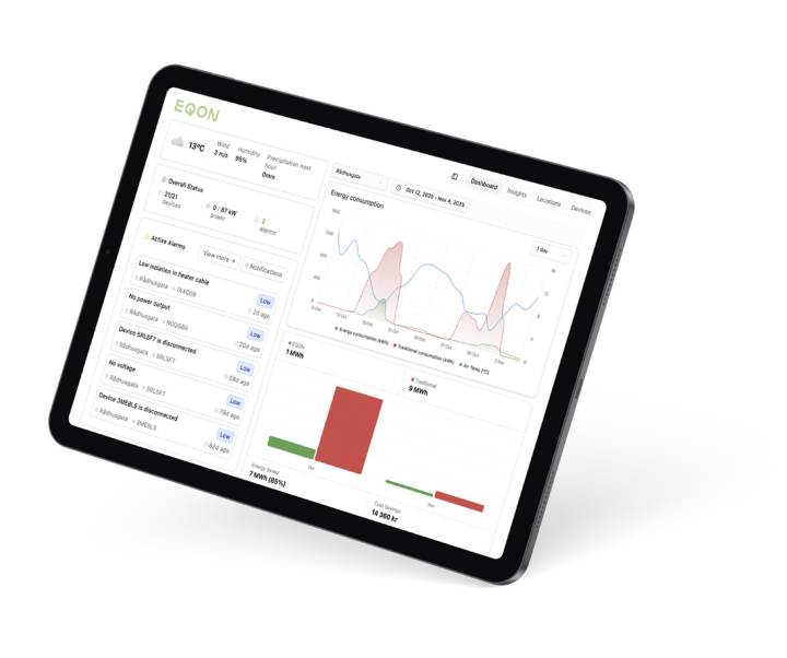 Bilde av ipad med ØS Varme app