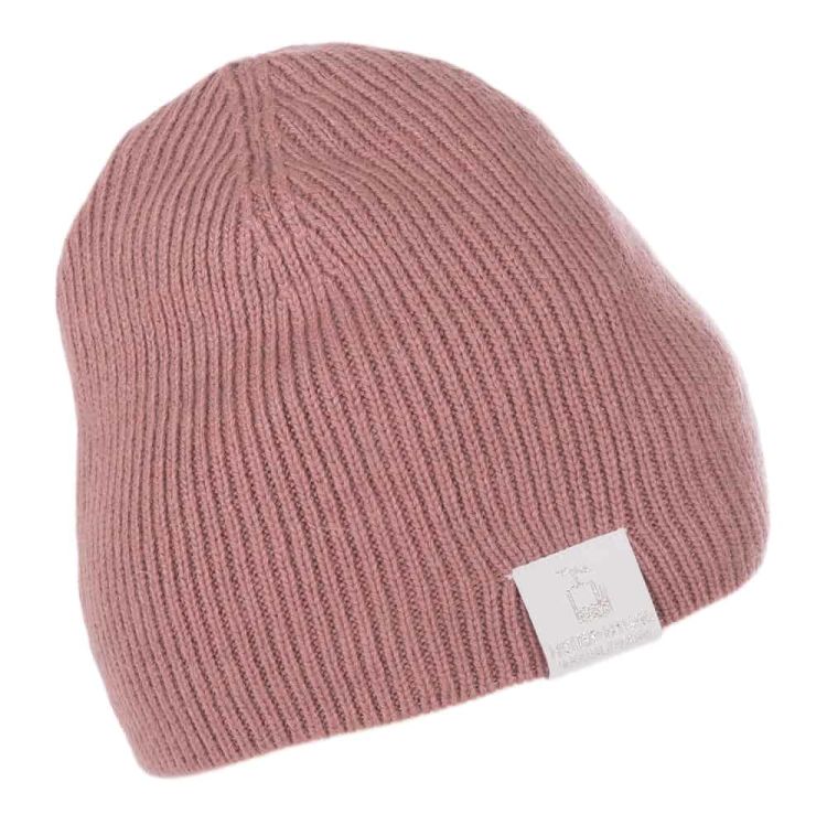 Hverdagsluen fra House of Hygge, Strikket lue i pudderrosa farge.