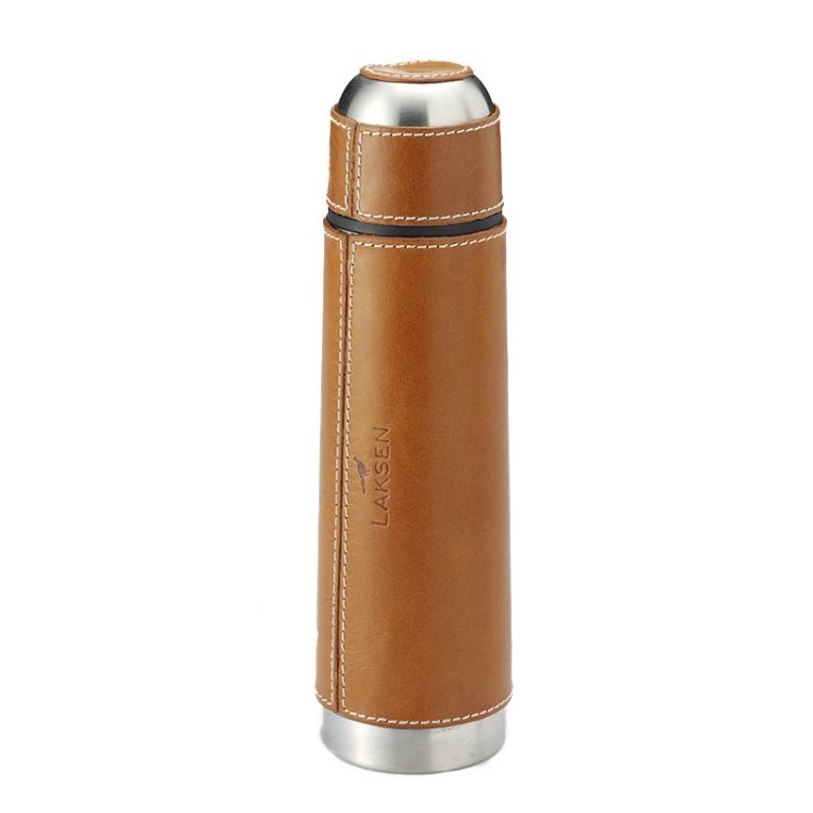 Thermal bottle termos fra Laksen i fargen natural oak. Produktbilde sett forfra