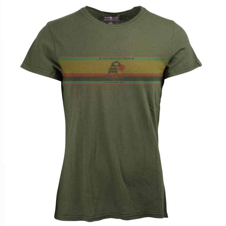 Summer Wool Tee Play Well fra Amundsen Sports til herre i fargen olive. Produktbildet viser tskjorten sett forfra