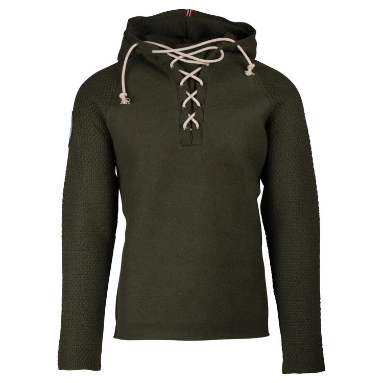 Boiled Hoodie Laced til herre i fargen earth. Produktbilde sett forfra