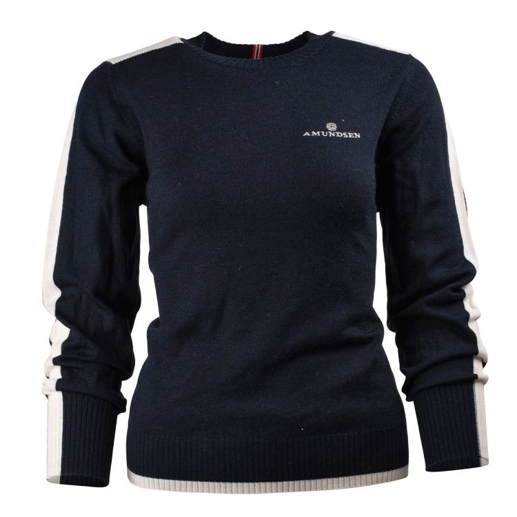 5mila peak crew neck fra amundsen sports i fargen faded navy til dame. produktbilde sett forfra