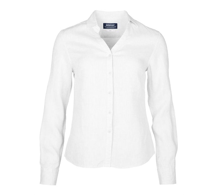 sebago bianca linen shirt hvit. produktbilde tatt forfra