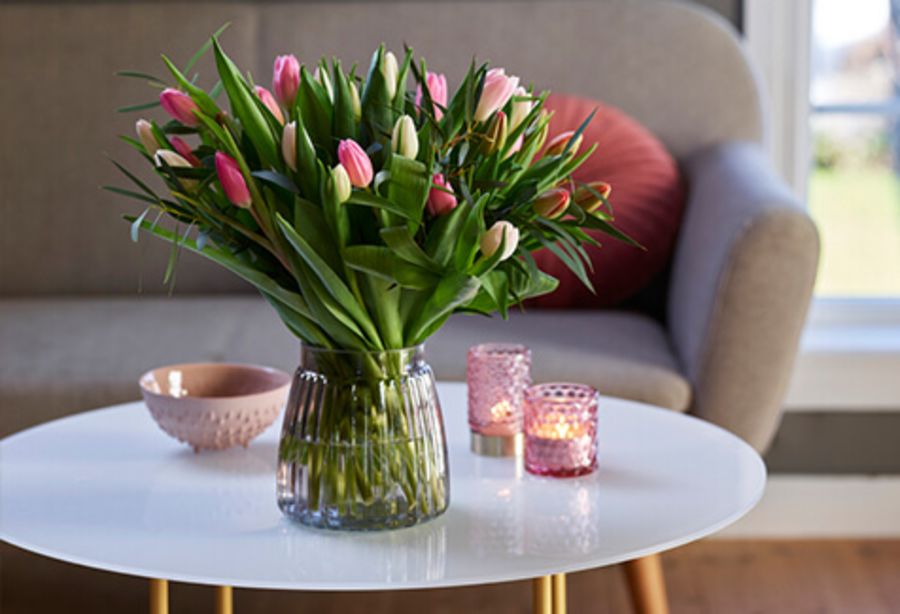 tulipaner i pastellfarger