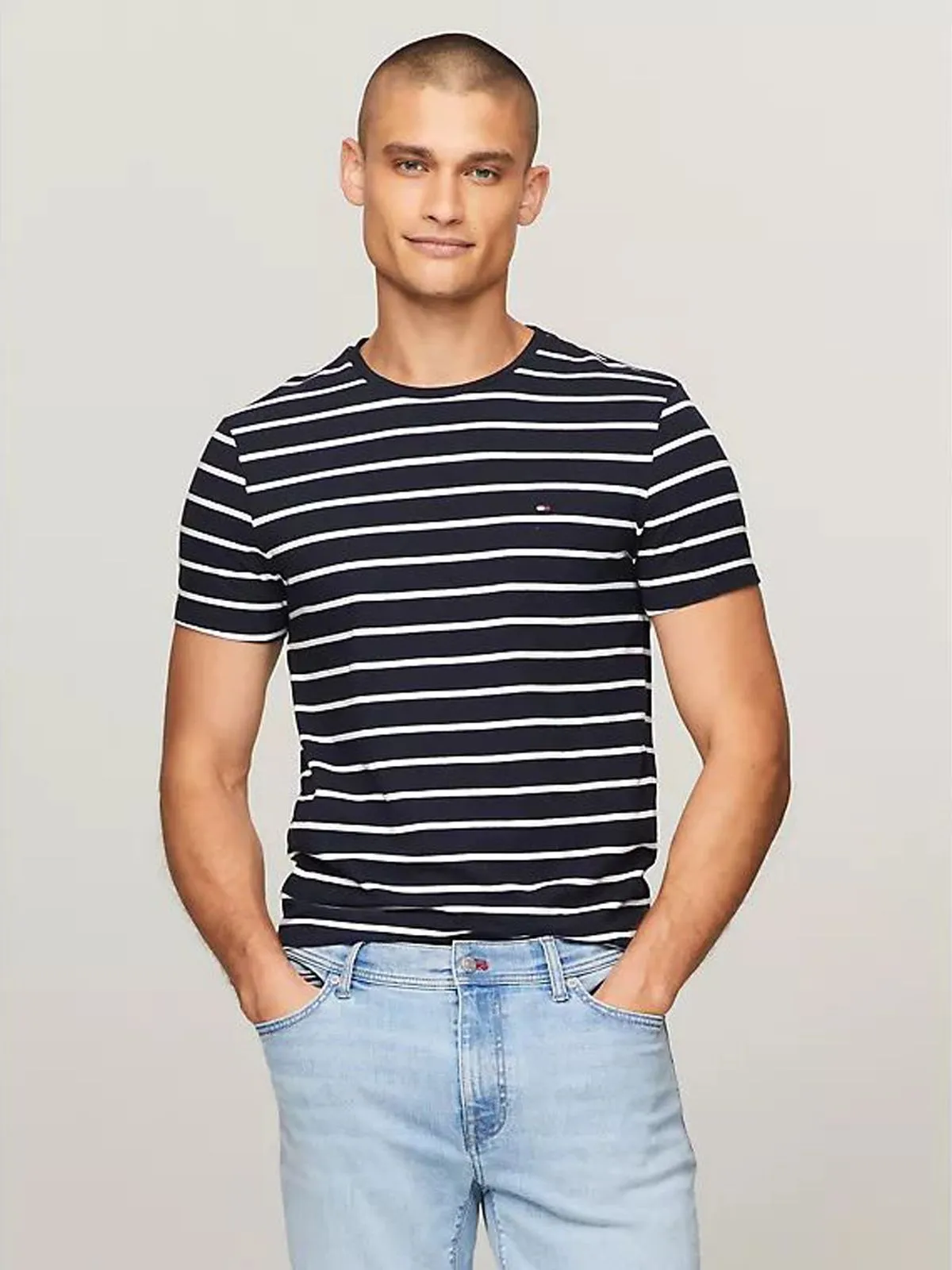 CAMISETA M/C M STRETCH SLIM FIT TEE STRIPE TH 