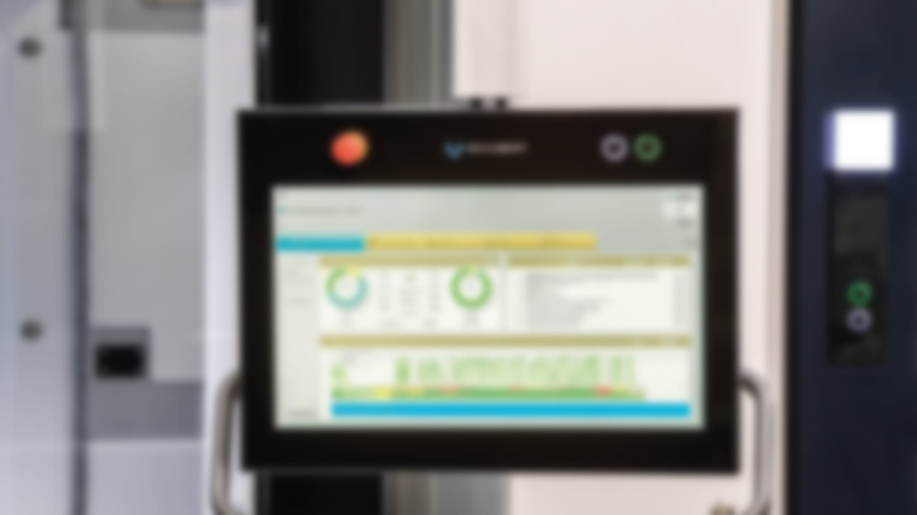 The control panel of a packaging machine at Kühne shows an analysis of the machine data.