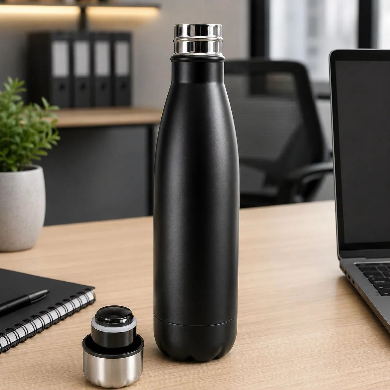 Insulated bullet shaped water bottle
