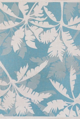 Couristan Monaco Coastal Flora Ivory/Turquoise