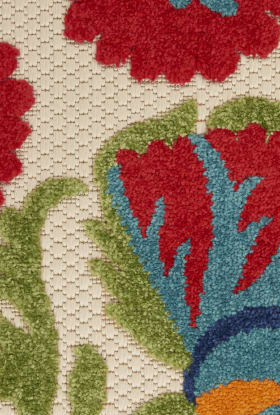 Nourison Home Aloha Red Multicolor