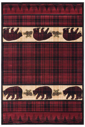 United Weavers Cottage Bear Stone Burgundy