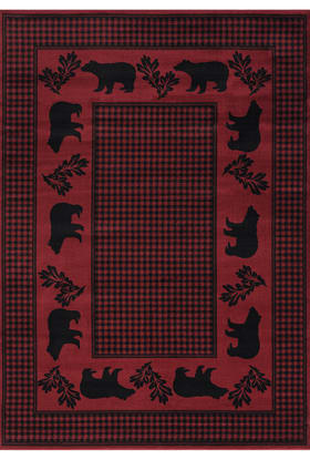 United Weavers HIGHLANDS Bear March Red