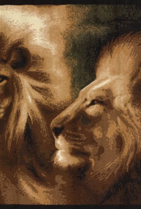 United Weavers Legends Lion Profile Multi 5'3" x 7'2"
