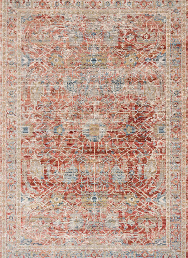 Loloi Claire CLE-01 RED / IVORY 18" x 18" Sample Collection