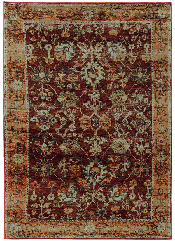 Oriental Weavers ANDORRA 7154a Red 2'6" x 12'0" Runner Collection