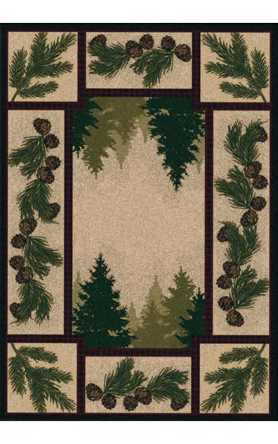 Pine Rugs American Dakota National Park Pine Forest Brown | Rug Studio
