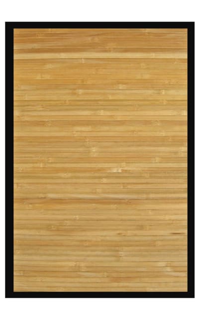 Bamboo Contemporary Natural Black Border Area Rug